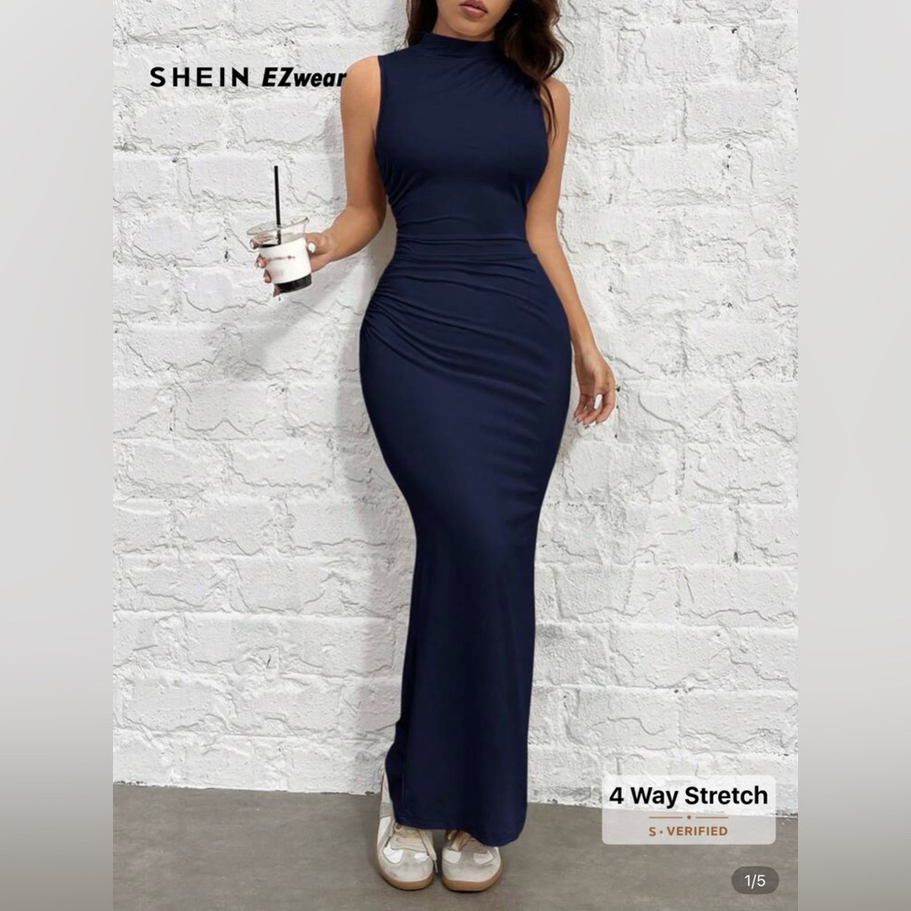 Elegant Navy Blue Maxi Dress